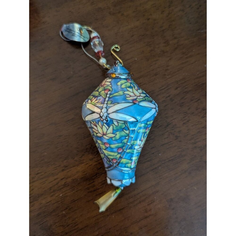 Handcrafted Heronim Porcelain Dragonfly Ornament With Colorful Floral Design